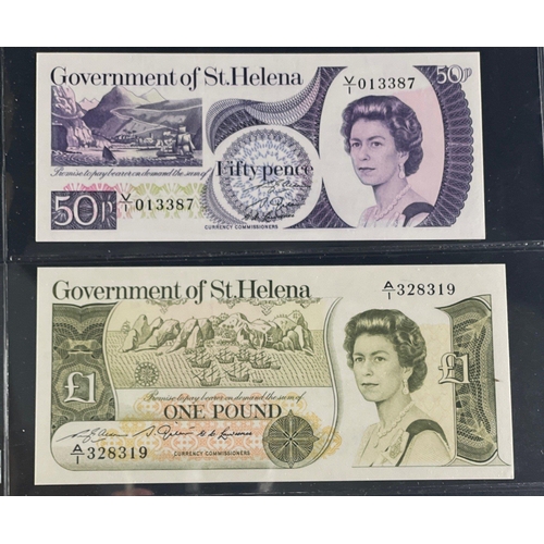 122C - ST HELENA Banknote pair A/1 Prefix £1 and 50p.  Both Excellent UNC#125