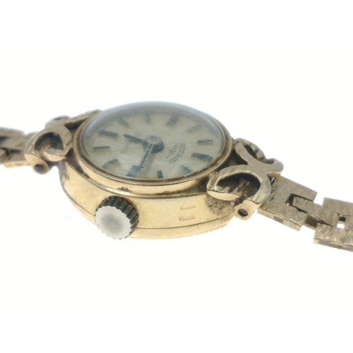 18 - A 375 stamped case and 375 stamped bracelet ROTARY 21 jeweled watch gross weight 12.61g approx#18... 