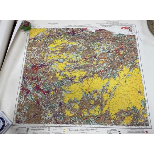 180 - VINTAGE COLOURFUL c1950's/60's ORDNANCE SURVEY sheet 79 Land Utilisation map of LANARK - dimensions ... 