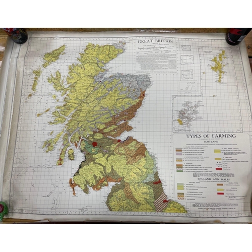 181 - FASCINATING! VINTAGE ORDNANCE SURVEY MAPS 1944 in colour depicting Types Of Farming in Scotland, Ire... 