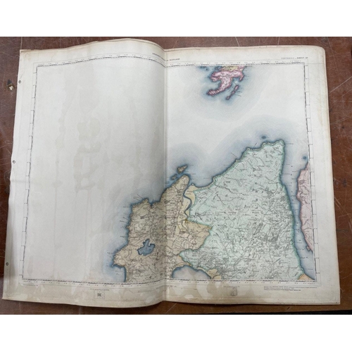 184 - ORDNANCE SURVEY SCOTLAND Part series printed from an Electrotype taken in 1885  hessian backed to co... 