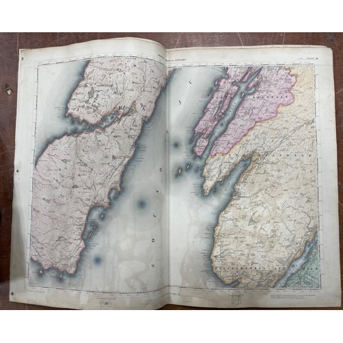 184 - ORDNANCE SURVEY SCOTLAND Part series printed from an Electrotype taken in 1885  hessian backed to co... 