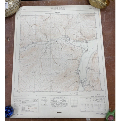 186 - VINTAGE ORDNANCE SURVEY map of Edinburgh showing Turnhouse Airport sheet, NT 17 SE
with also OS map ... 