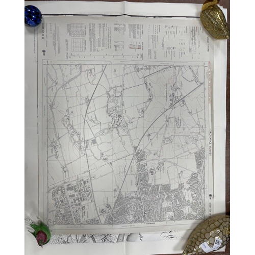 186 - VINTAGE ORDNANCE SURVEY map of Edinburgh showing Turnhouse Airport sheet, NT 17 SE
with also OS map ... 