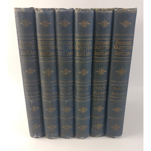 195 - Six volumes of the Ordnance GAZETTEER of SCOTLAND in blue bindings.  Published by William McKenzie. ... 