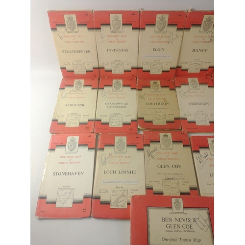 196 - A fantastic lot for LOVERS of MAPS, HIKING and CYCLING! A substantial collection of 29 One-Inch Tour... 