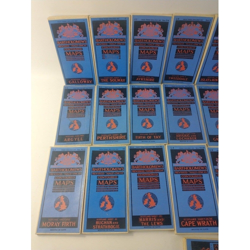 198 - A great lot for afficionados of cloth-mounted maps! A selection of BARTHOLOMEW'S REVISED HALF-INCH C... 