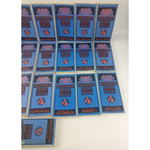 198 - A great lot for afficionados of cloth-mounted maps! A selection of BARTHOLOMEW'S REVISED HALF-INCH C... 