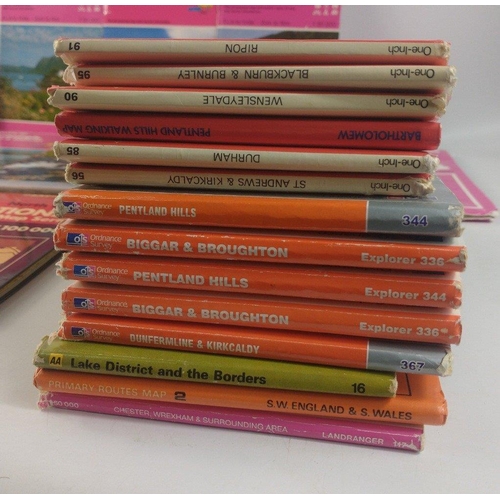 199 - A mixed lot of ORDNANCE SURVEY MAPS to include map publishers such as Bartholomew's and Ordnance Sur... 