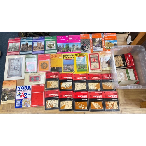 201 - A box of city maps by BARTHOLOMEW & CASSINI including lots of York - modern, Viking and medieval... 