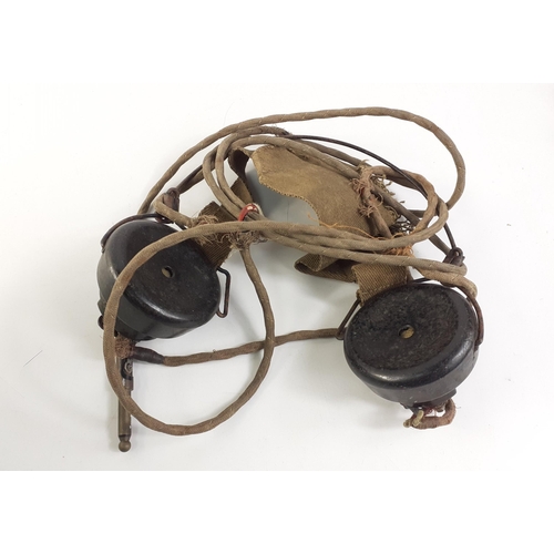 203 - A pair of VINTAGE earphones - possibly of military origin.#211