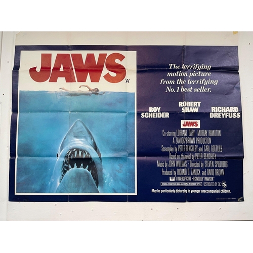 218 - FABULOUS!! ORIGINAL JAWS movie poster - folded in 15 places for storage purposes - From the No 1 Bes... 