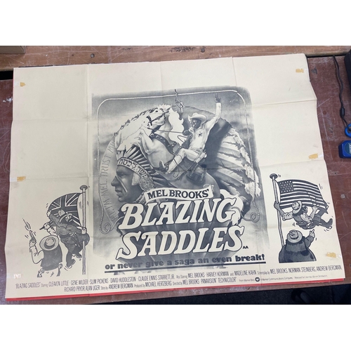 225 - A STUNNER! 
BLAZING SADDLES 1970's poster - came from a collectors childhood collection with 6 histo... 