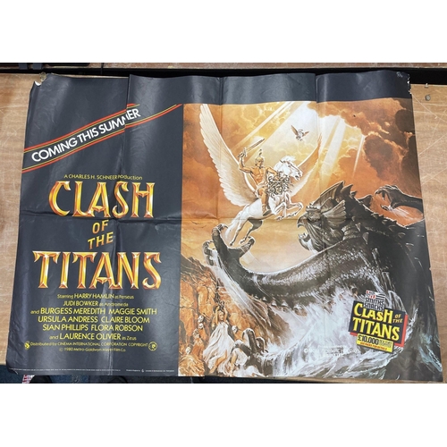 231 - CLASH OF THE TITANS giant wall poster starring Harry Hamlin - 1980 Metro Goldwyn Mayer with Laurence... 