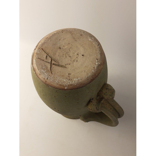 288 - A large studio pottery DOUGLAS DAVIES jug standing 27cm high#296