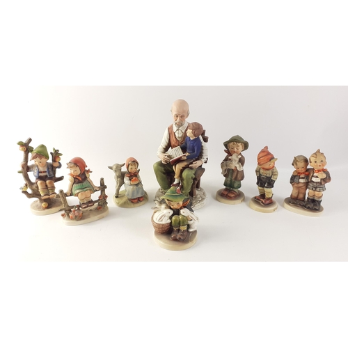 298 - A delightful West German W. GOEBEL (M.J. Huemmal)collection of 8 ceramic child figurines together wi... 