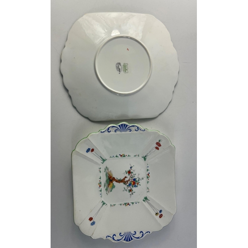 320 - Two SHELLEY handpainted Crabtree pattern sandwich plates - dimensions each 25cm x 21cm approx#328... 