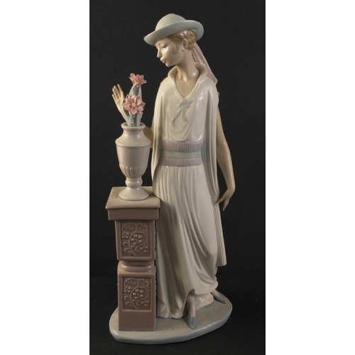 328 - A  LLADRO hand-made sculpture No: E-10 F - tall, elegant and delicately coloured Swinging 20s and 30... 