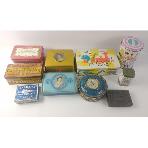 375 - A collection of vintage collectable tins to include 1960s/70s CARRS ASSORTED ICED BISCUITS, MITCHELL... 