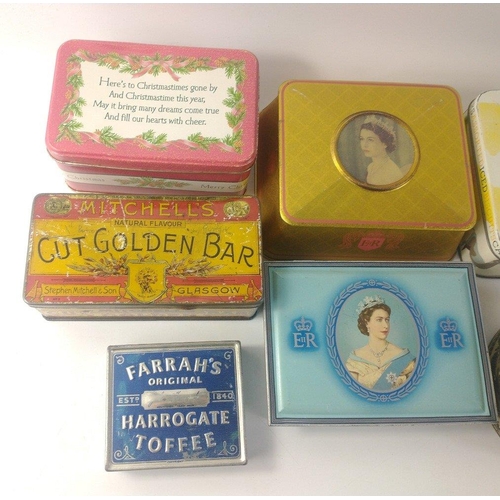 375 - A collection of vintage collectable tins to include 1960s/70s CARRS ASSORTED ICED BISCUITS, MITCHELL... 