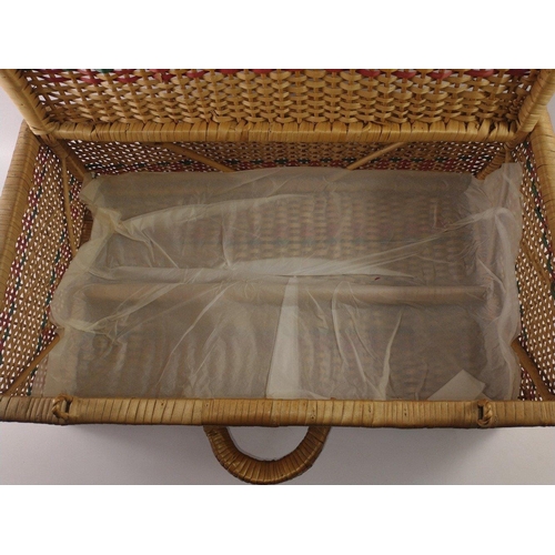 378 - A splendid wicker basket with handle measuring 60x20x36cm approx#386