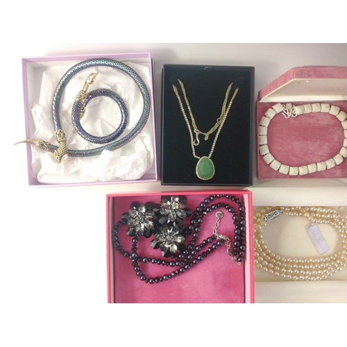 40 - A mixed lot of boxed costume jewellery to include necklaces and a necklace/bracelet set from jewelle... 