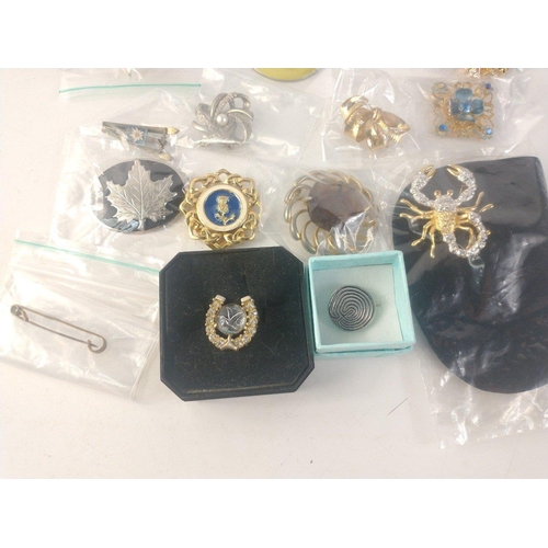 48 - A collection of costume jewellery brooches of varying sizes and materials. Some boxed.#48