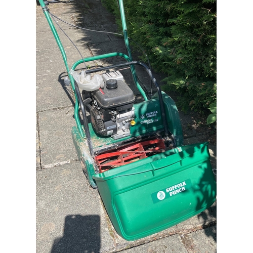 569 - A SUFFOLK PUNCH cylider petrol lawnmower 17SK with grass collection box - hardly used and in  good c... 