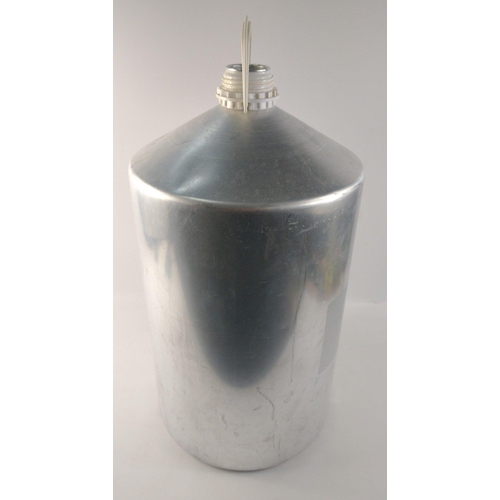 606 - A large aluminium canister, minus lid, stands approx 55cm high#634