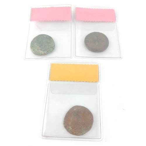 68 - Ancient Roman Coins x3. AUGUSTINIAN coins.  Augustus (27BC -14AD) weight 5.44g dia 23mm, weight 11.4... 