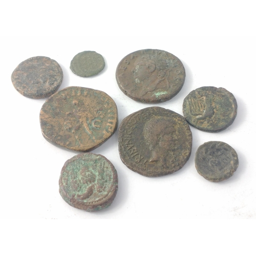 82 - A small collection of ROMAN coins, largest approx 25ml#82