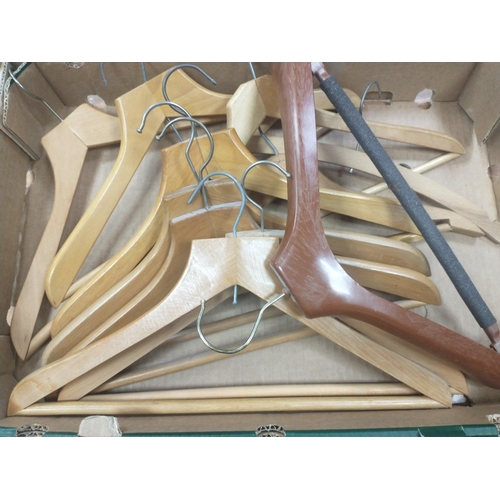 Ten good quality wooden clothes hangers78