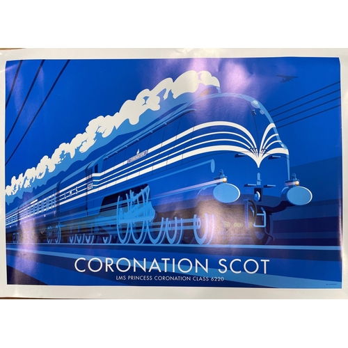 390 - CORONATION SCOT superb large railway poster.  Evocative of the romance of steam with this gorgeous b... 