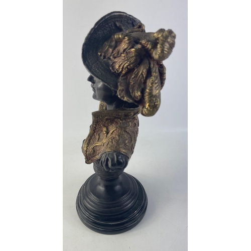 391 - Erte (Russian 1892-1990) stamped to the base edge -  a Victorian Era Woman in a feathered hat bronze... 