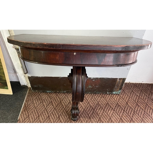 424 - LOVELY QUALITY! A late GEORGIAN/Early VICTORIAN mahogany wall mounted/freestanding console table - d... 