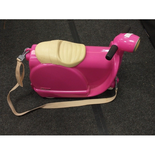 242 - A SKOOT Vespa ride on pull along suitcase measuring 48x20x40cm#243