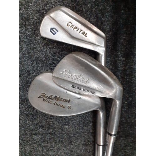 248B - A collection of 8 golf clubs to include Ben Sawyers, Vortex, Bob Mann, Capital, Proselect, Howson an... 