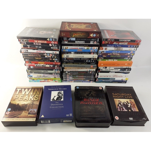 258 - A boxful of mixed genre DVDs to include the 5 disc ultimate collector's edition of BLADE RUNNER, Sat... 