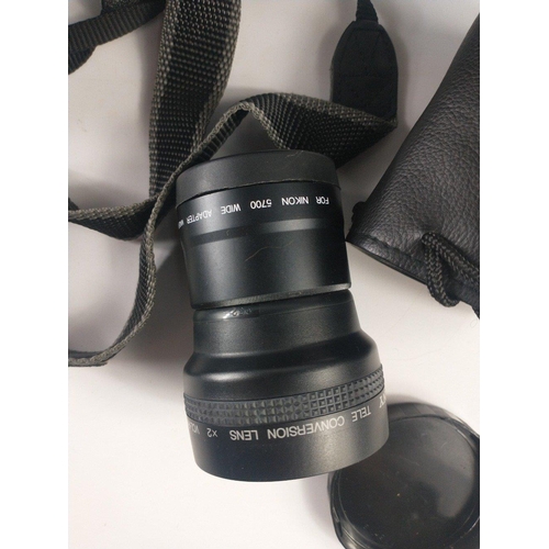 282 - A NIKON Colorpix 5700 camera in carry case with a SONY tele conversion lens x 2 VCL-R2052, and an MA... 