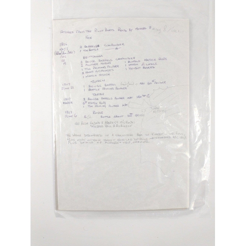 287 - History in your hand - a list of MILITARY ORDNANCE received on board HMS BRITANNIA in that iconic ye... 