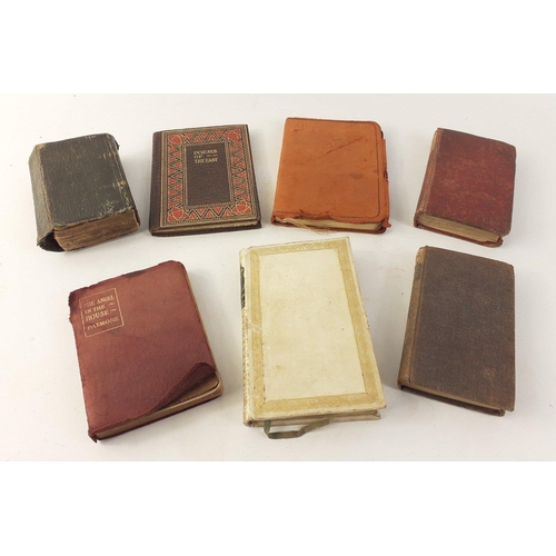 291 - A small collection of 7 VINTAGE MINIATURE BOOKS, some dating from the late 1800s. To include a leath... 