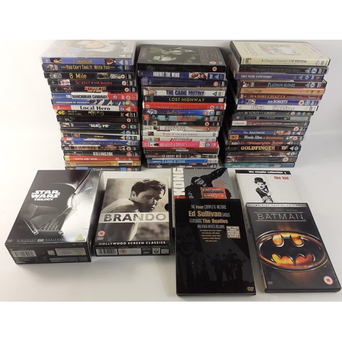 257 - A large quantity of mixed genre DVDs to include the STAR WARS trilogy, Brando - Hollywood screen cla... 