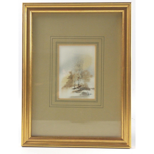303 - ORIGINAL WATERCOLOUR by DAVID OLIVER WILLIAMS of a countryside scene, frame 24 x 18cm.#81