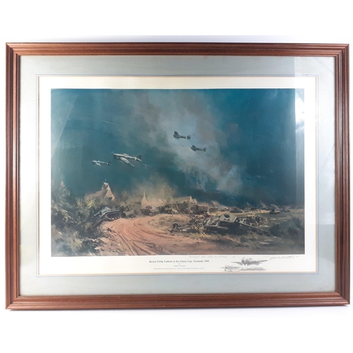 323 - (2012) A print of  'Rocket Firing Typhoon at the Falaise Gap Normandy 1944 signed in pencil by FRANK... 