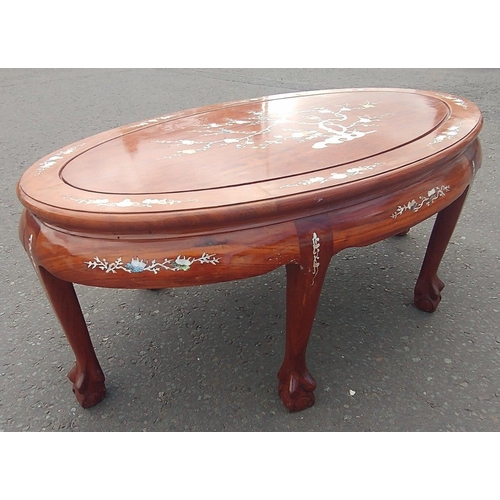 361 - IMPORTED CHINESE lacquer wood-inlay coffee table - length 125cm x depth 70cm x height 50cm approx#10... 