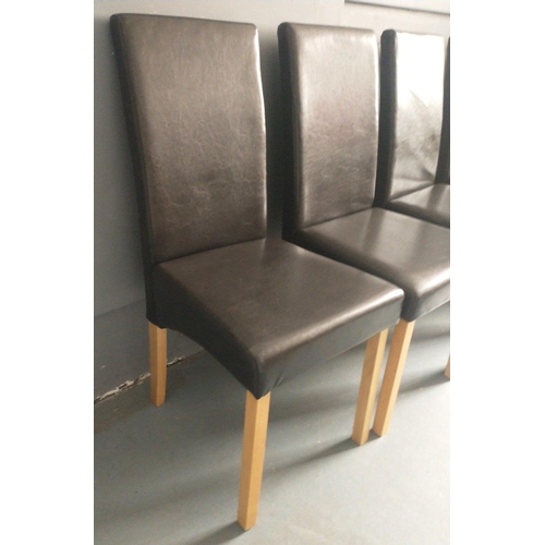 369 - Set of six modern leather style chairs by Dunlem#103