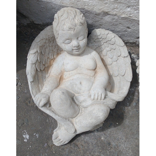 407 - A cherub at rest garden ornament 32cmL x 29cmW -  brand new item#129