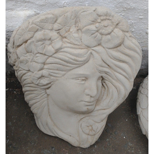409 - A classical lady wall-hanging planter 34cmH x 28cmW#131