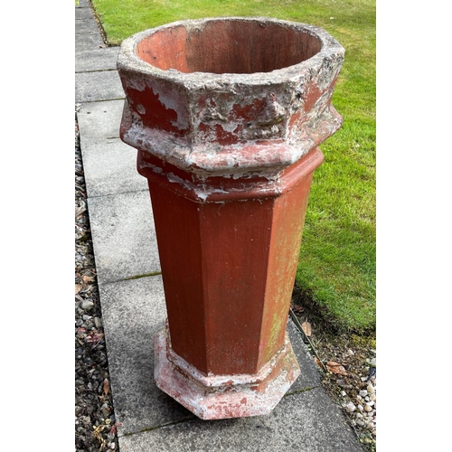 411 - VICTORIAN -  A large terracotta chimney pot - dimensions 90cm height x 40cm diameter approx#132
