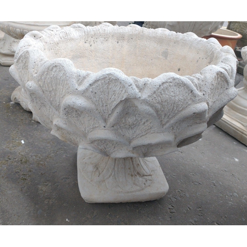 426 - An artichoke style stoneware planter on a plinth, in 2 pieces, 53cmW x 41cmH - brand new item#140... 